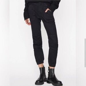 Frame Banded Bottom Trapunto Moto Joggers Ankle Zip 27